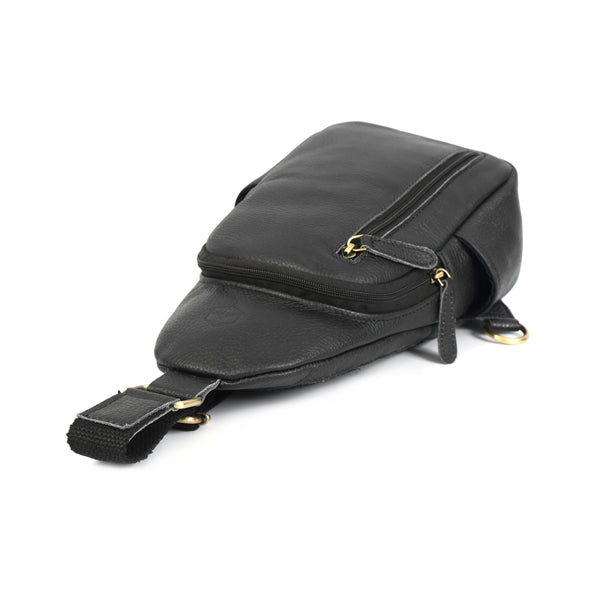 Load image into Gallery viewer, Emerson Black Buffalo Leather Sling Bag

