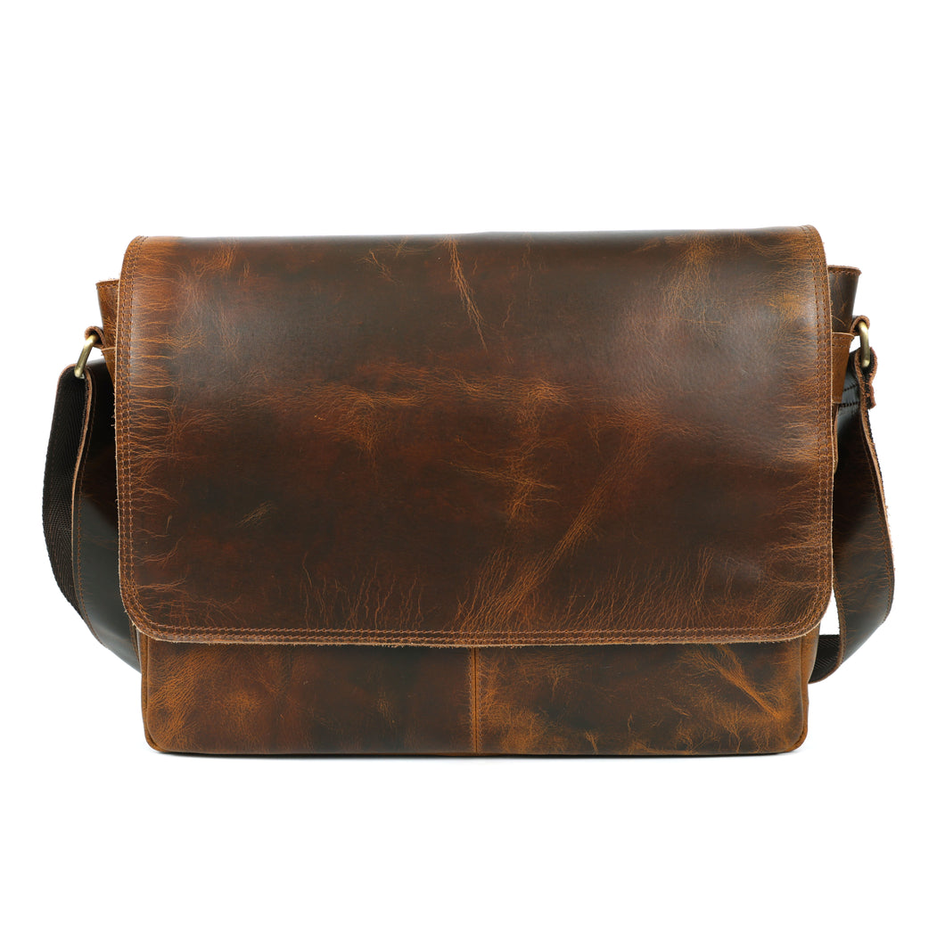 Sawyer Buffalo Leather Messenger Bag for Men