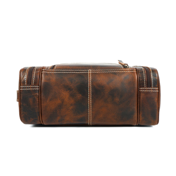 Load image into Gallery viewer, Handmade Buffalo Leather Toiletry Bag

