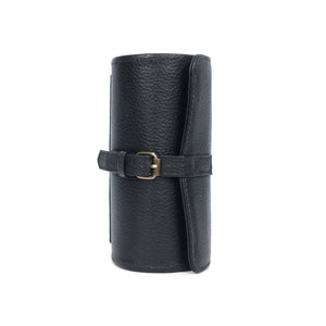 Black Buffalo Leather Watch Roll