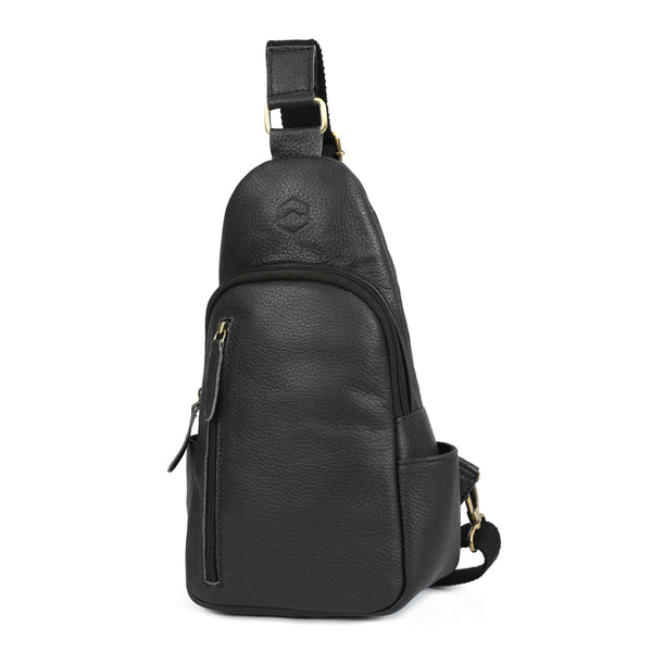 Load image into Gallery viewer, Emerson Black Buffalo Leather Sling Bag
