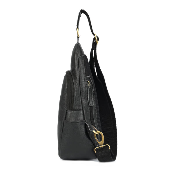 Load image into Gallery viewer, Emerson Black Buffalo Leather Sling Bag
