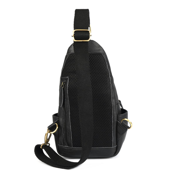 Load image into Gallery viewer, Emerson Black Buffalo Leather Sling Bag
