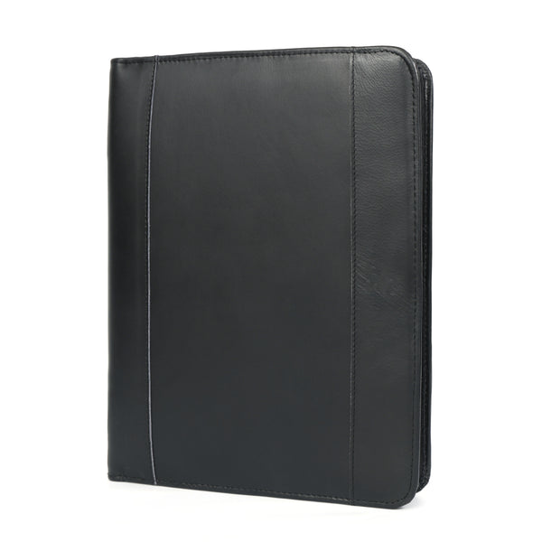 Load image into Gallery viewer, Emerson Black Leather Zippered Padfolio
