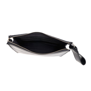 Handmade Black Leather Zipped Clutch