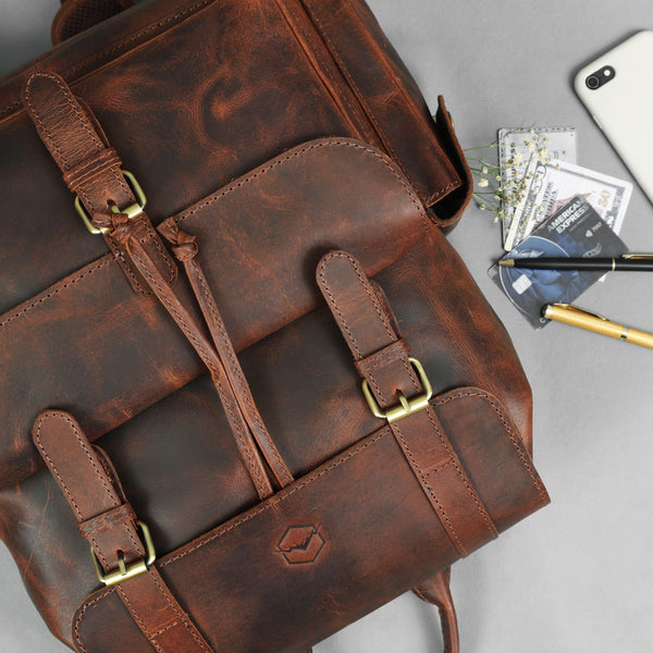 Load image into Gallery viewer, Emerson Buffalo Leather Backpack

