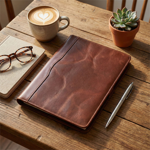 Load image into Gallery viewer, Apex Buffalo Leather Portfolio Padfolio
