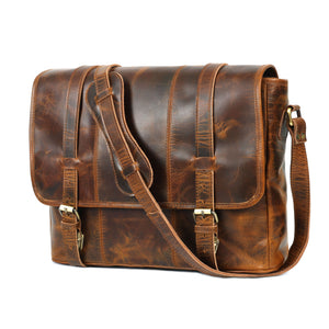 Carter Buffalo Leather Messenger Bag for Men