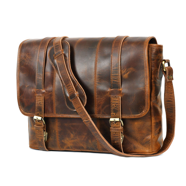 Load image into Gallery viewer, Carter Buffalo Leather Messenger Bag for Men
