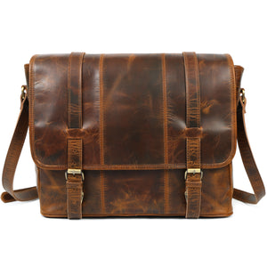 Carter Buffalo Leather Messenger Bag for Men