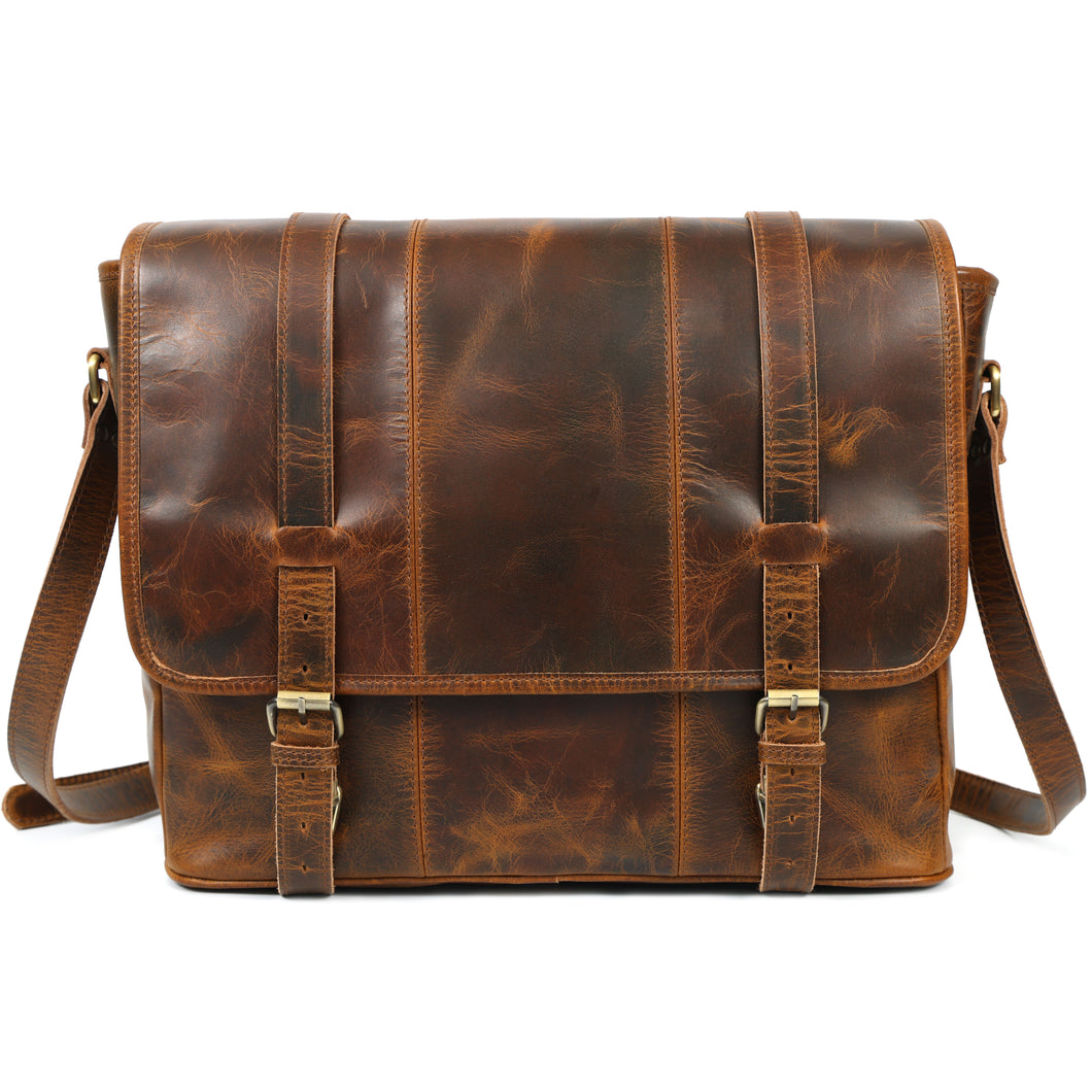Carter Buffalo Leather Messenger Bag for Men