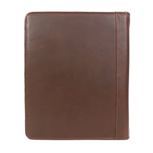 Premium Buffalo Leather Zippered Padfolio