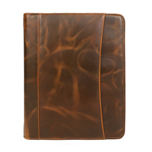 Elite Buffalo Leather Zippered Padfolio