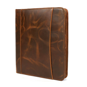 Elite Buffalo Leather Zippered Padfolio
