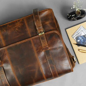 Carter Buffalo Leather Messenger Bag for Men