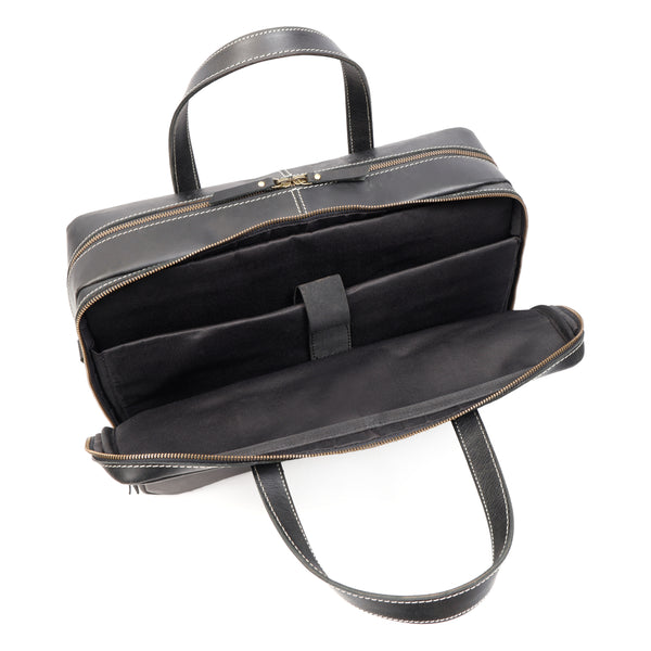 Load image into Gallery viewer, Dylan Black Leather Briefcase
