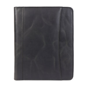 Emerson Signature Black Leather Zippered Padfolio