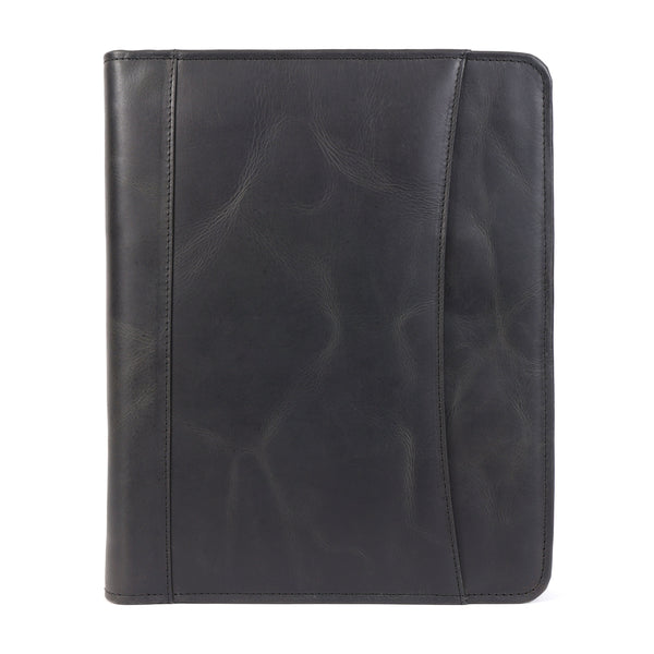 Load image into Gallery viewer, Emerson Signature Black Leather Zippered Padfolio
