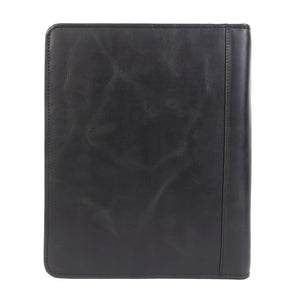 Emerson Signature Black Leather Zippered Padfolio