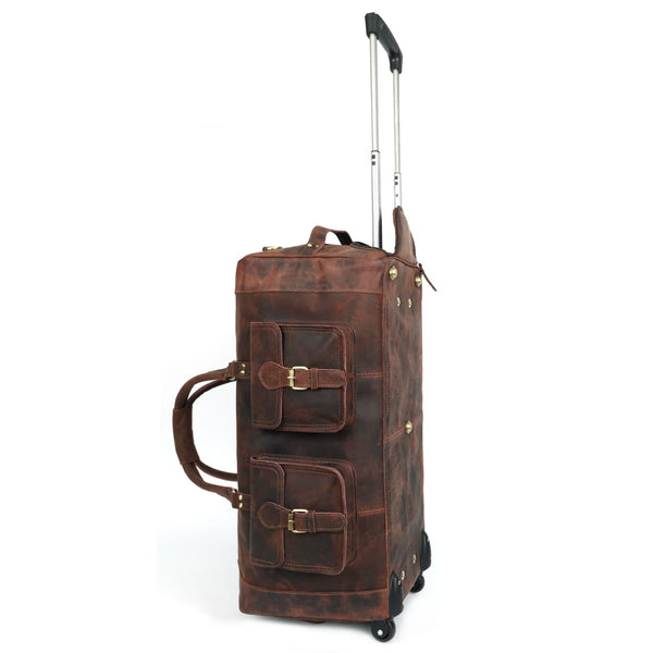 Load image into Gallery viewer, Laurel Leather Duffel Bag With Wheels
