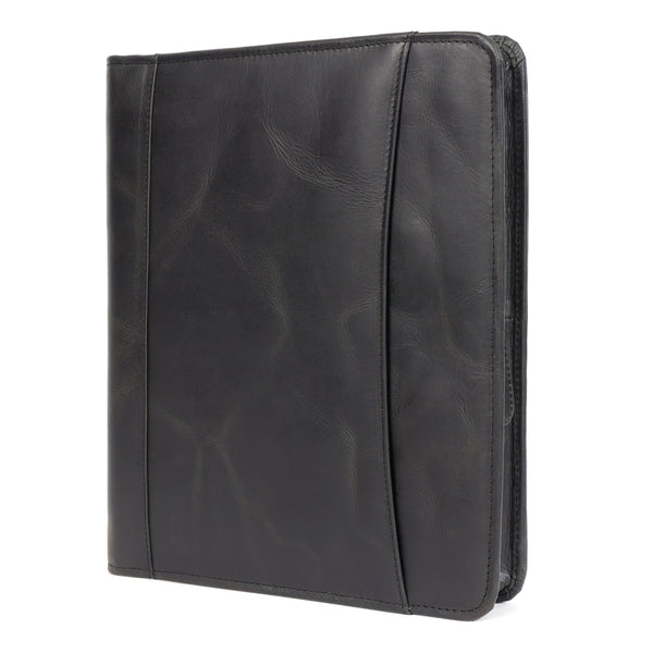 Load image into Gallery viewer, Emerson Signature Black Leather Zippered Padfolio
