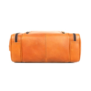 Saddle Tan Buffalo Leather Toiletry Bag