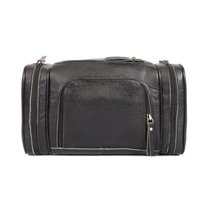 Black Buffalo Leather Toiletry Bag