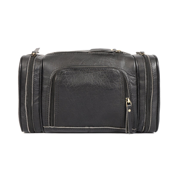 Load image into Gallery viewer, Black Buffalo Leather Toiletry Bag

