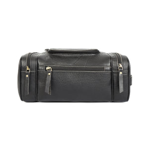 Black Buffalo Leather Toiletry Bag