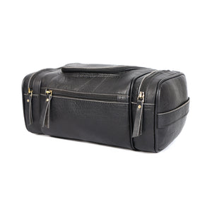 Black Buffalo Leather Toiletry Bag