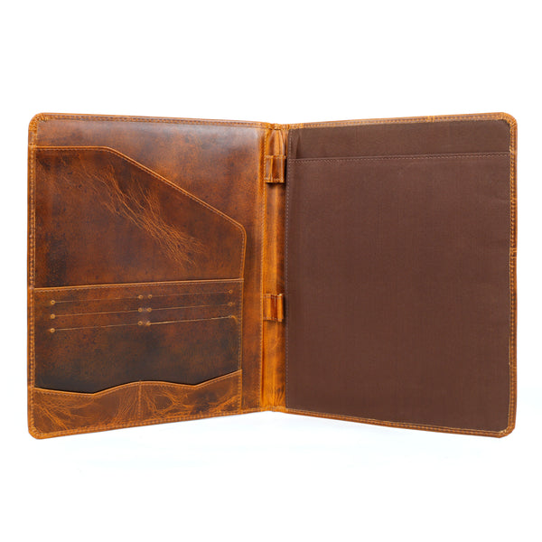 Load image into Gallery viewer, Hollis Buffalo Leather Portfolio Padfolio
