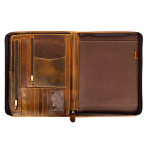 Franklin Buffalo Leather Zippered Padfolio
