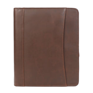 Premium Buffalo Leather Zippered Padfolio