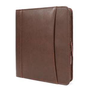 Premium Buffalo Leather Zippered Padfolio