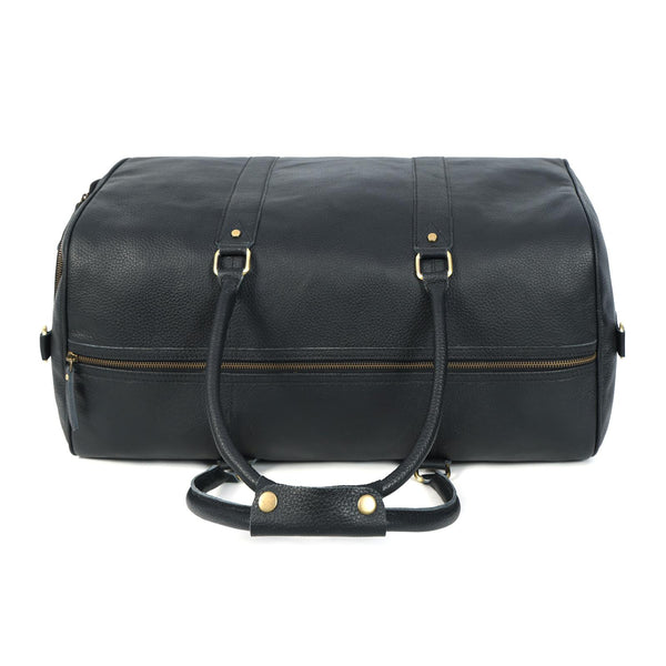 Load image into Gallery viewer, Charcoal Black Leather Duffel Bag
