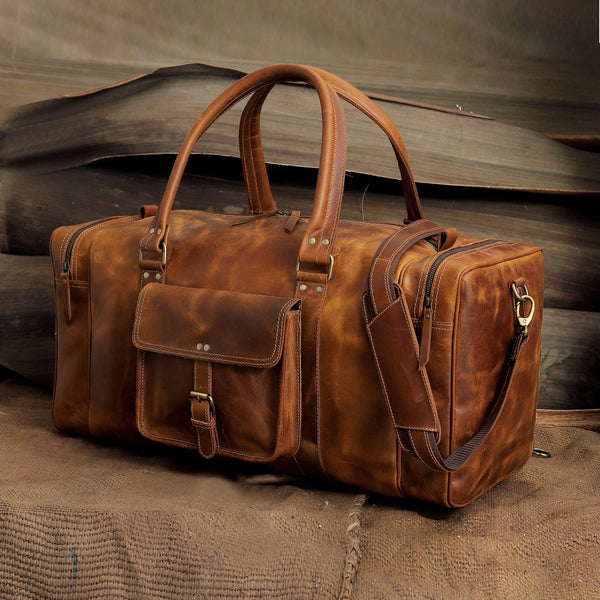 Load image into Gallery viewer, Lark Buffalo Leather Duffel Bag for Men
