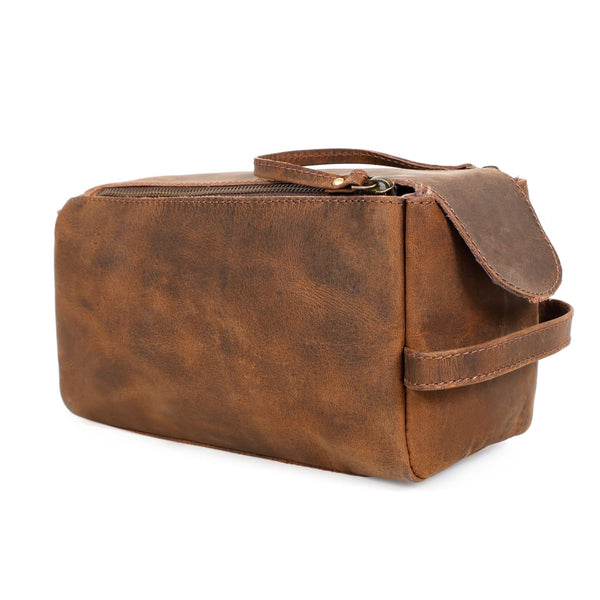 Load image into Gallery viewer, Griffin Buffalo Leather Toiletry Bag
