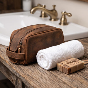 Harrison Buffalo Leather Toiletry Bag