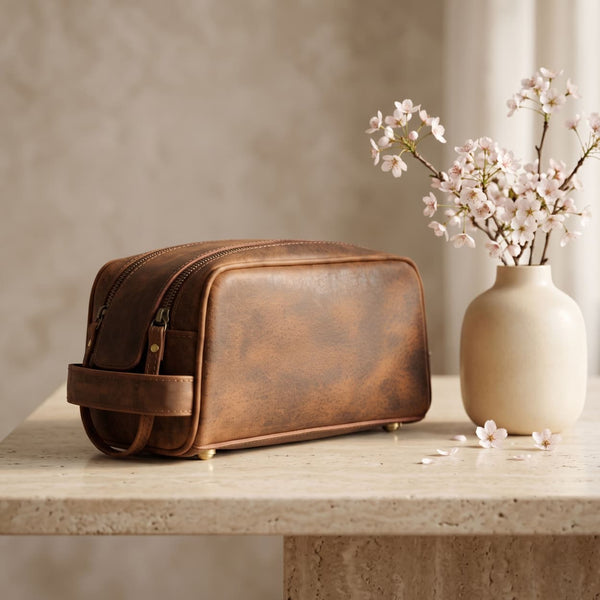 Load image into Gallery viewer, Harrison Buffalo Leather Toiletry Bag
