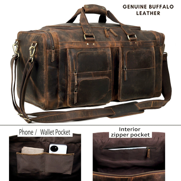 Load image into Gallery viewer, Dean Buffalo Leather Duffel Bag for Men
