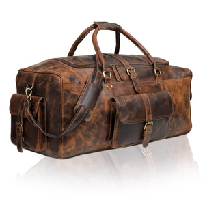 Soren Buffalo Leather Duffel Bag for Men