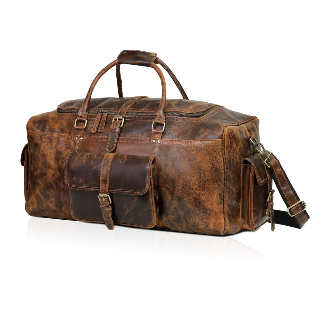 Soren Buffalo Leather Duffel Bag for Men