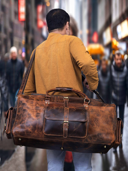 Load image into Gallery viewer, Soren Buffalo Leather Duffel Bag for Men
