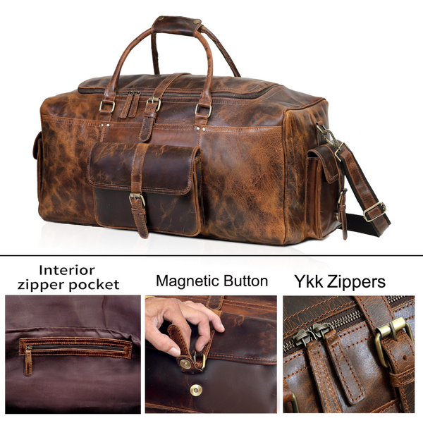 Load image into Gallery viewer, Soren Buffalo Leather Duffel Bag for Men
