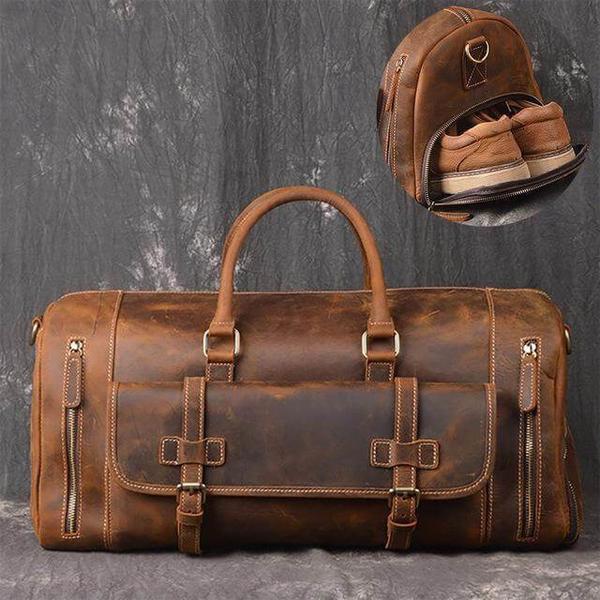 custom leather travel bag for men Legrand Duffle Handmade Full Grain Leather Duffle Bag with shoe Compartment Personalized Large Weekend Bag Vacation Holidays Travel Bag Best Men Gift Groomsmen Gift Christmas Gift Fathers Gift Anniversary Gift Unique Gift for Men Wedding Gift Emerson Leather Bags | High