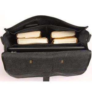 Brent Black Leather Briefcase for Men