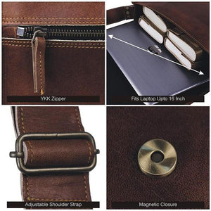 Ridge Leather Messenger Bag for Men