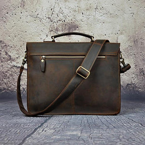 Large Leather Messenger Bag 17 Inch Laptop Briefcase Mens -  Finland