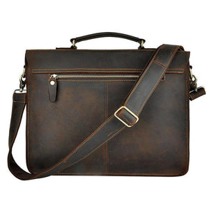 Métier Closer All Day Handmade Italian Buffalo Leather Briefcase Cacao Dark Chocolate Brown Métier Closer All Day Handmade Italian Buffalo Leather Briefcase Cacao Dark Chocolate Brown
